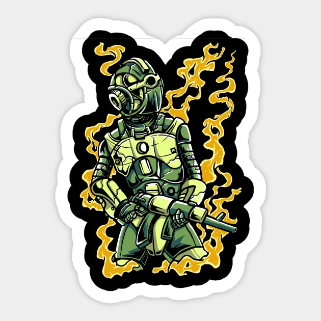 Robot Soldier Sticker by Original_Wicked